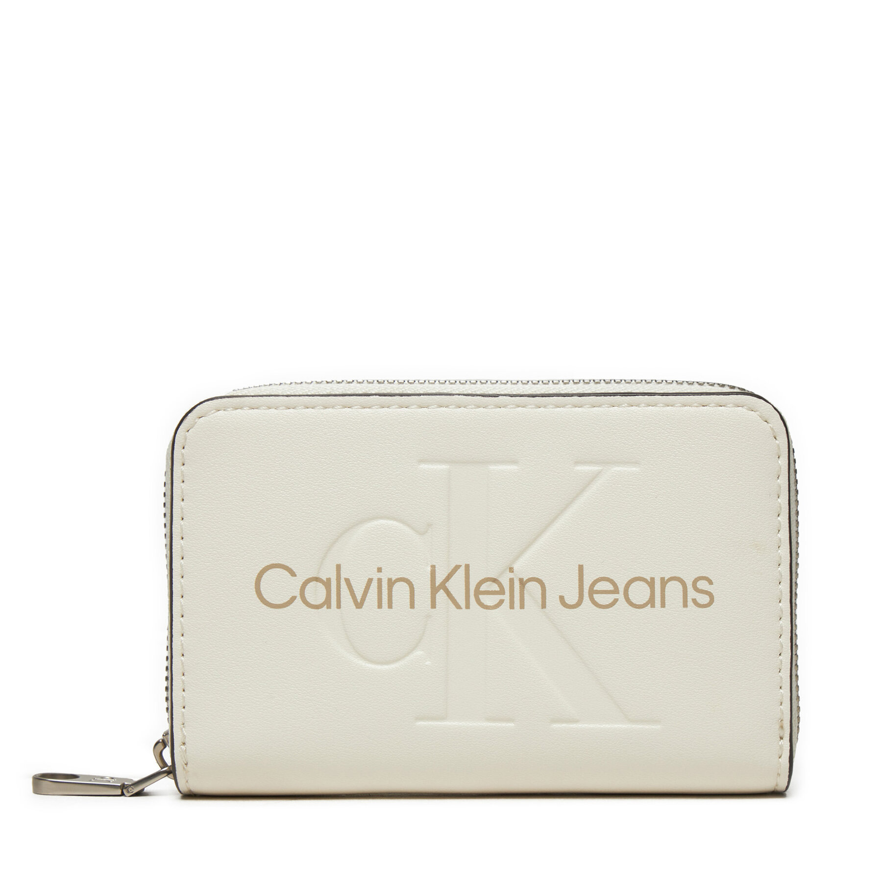 Kleine Damen Geldbörse Calvin Klein Jeans Zip Around Mono K60K612255 Weiß von Calvin Klein Jeans