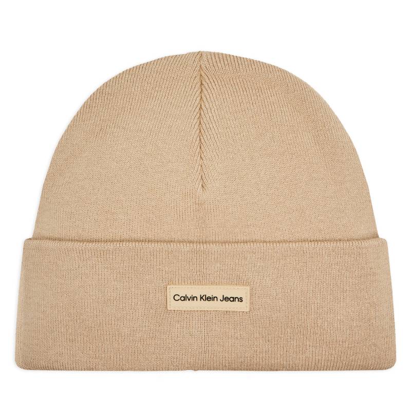 Mütze Calvin Klein Jeans Inst Patch Beanie K50K512142 Beige von Calvin Klein Jeans