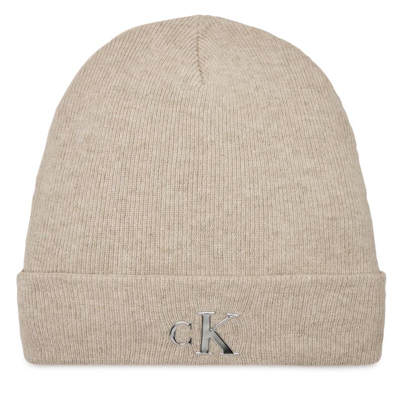 Mütze Calvin Klein Jeans Minimal Monogram Beanie K60K611542 Grau von Calvin Klein Jeans