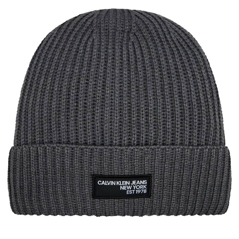 Mütze Calvin Klein Jeans Seasonal Patch Beanie K50K511430 Grau von Calvin Klein Jeans