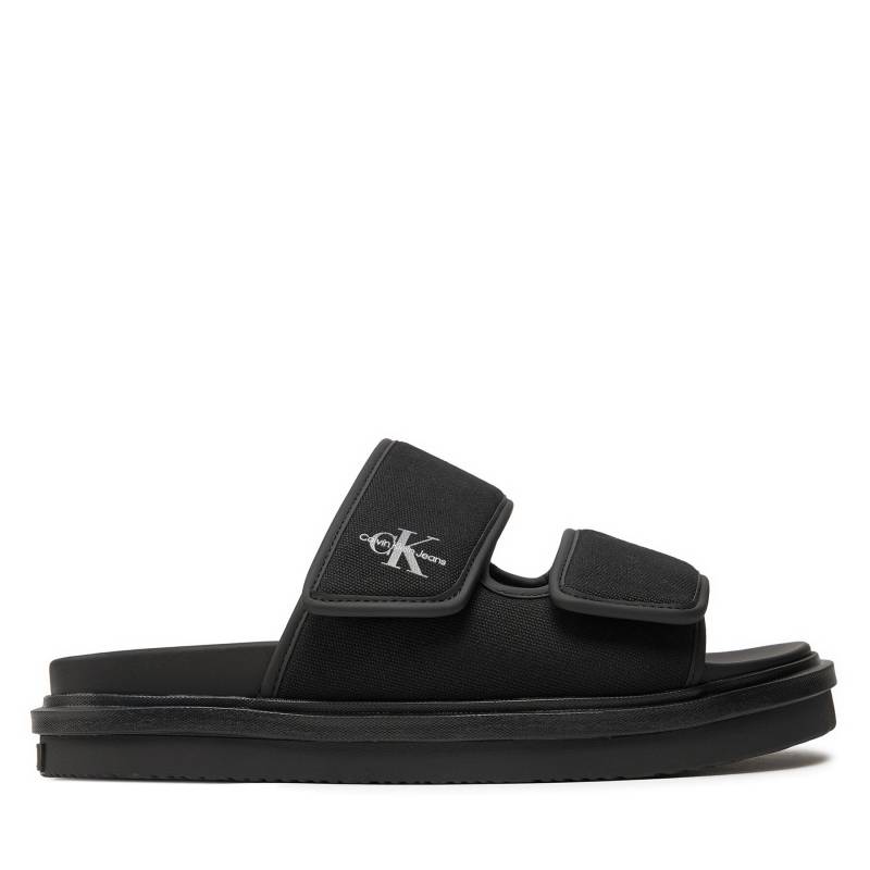 Pantoletten Calvin Klein Jeans Double Bar Sandal Mtl YM0YM01020 Schwarz von Calvin Klein Jeans