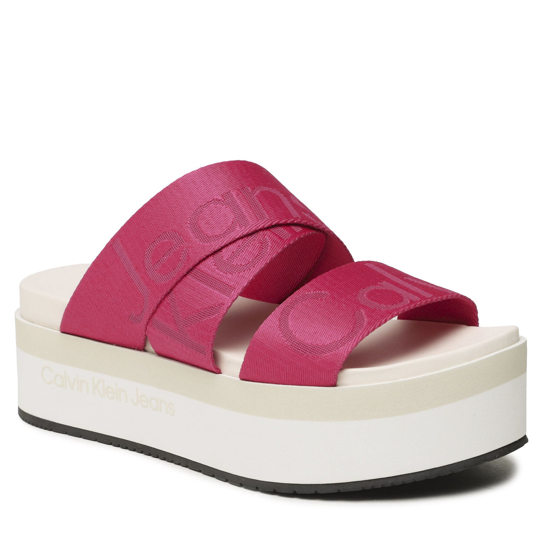 Pantoletten Calvin Klein Jeans Flatform Sandal Webbing YW0YW00966 Rosa von Calvin Klein Jeans