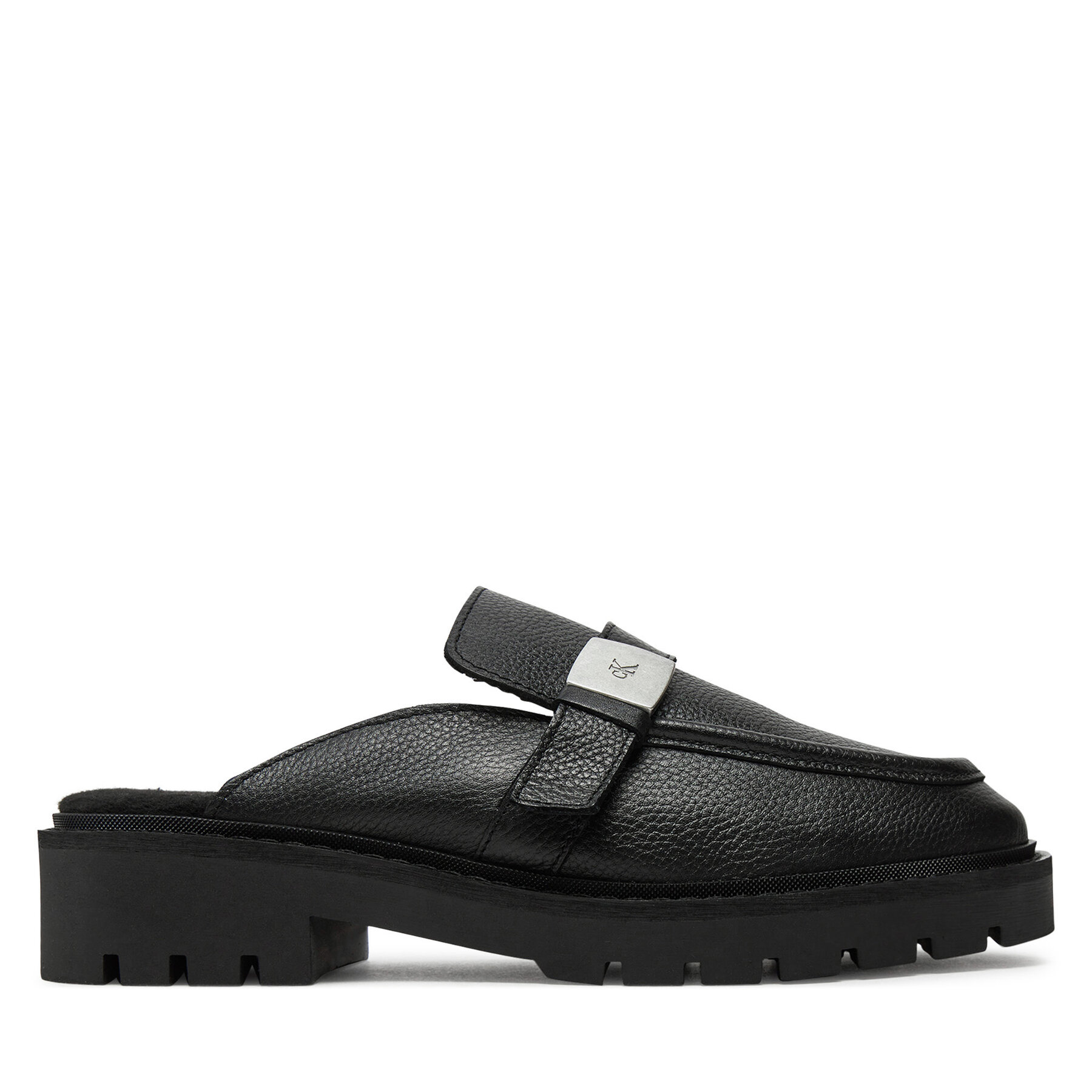 Pantoletten Calvin Klein Jeans Flatform Slipon Mg Lth YW0YW01655 Schwarz von Calvin Klein Jeans