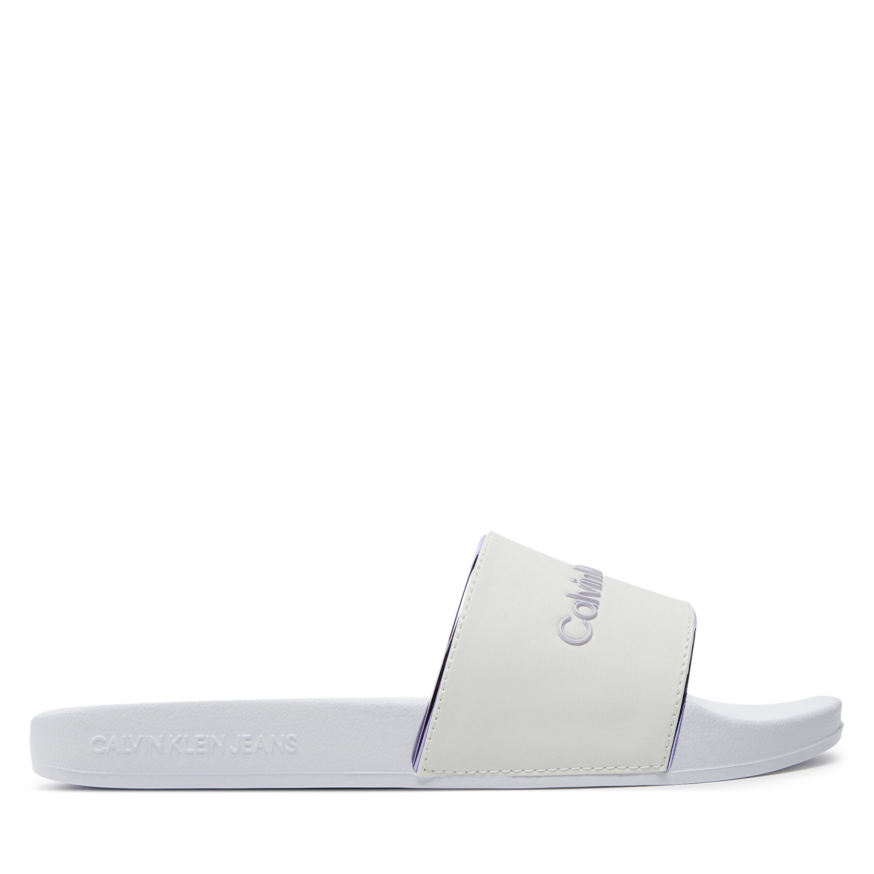 Pantoletten Calvin Klein Jeans Slide Instituitional Mtr YW0YW01508 Weiß von Calvin Klein Jeans