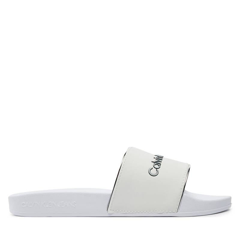 Pantoletten Calvin Klein Jeans Slide Instituitional Mtr YW0YW01508 Weiß von Calvin Klein Jeans