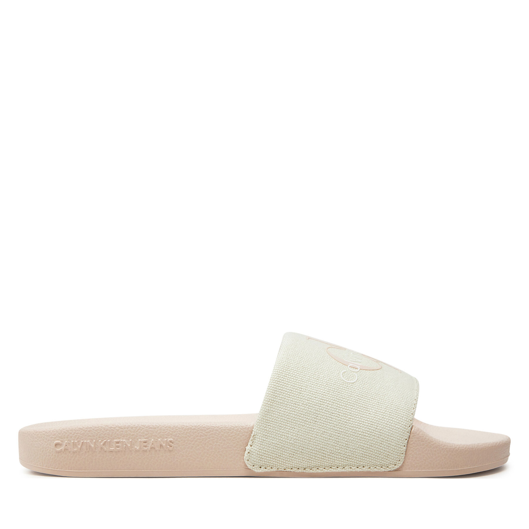 Pantoletten Calvin Klein Jeans Slide Monogram Co YW0YW00103 Écru von Calvin Klein Jeans