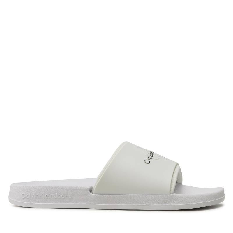 Pantoletten Calvin Klein Jeans Slide Monogram Tpu YM0YM00361 Weiß von Calvin Klein Jeans