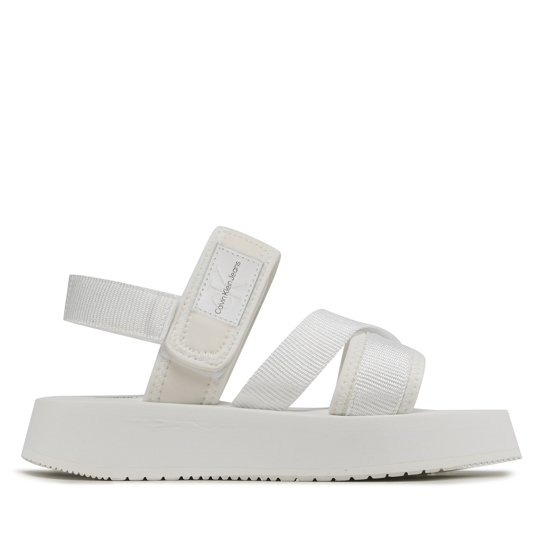 Sandalen Calvin Klein Jeans Prefresato Sandal Bagde YW0YW00967 Weiß von Calvin Klein Jeans