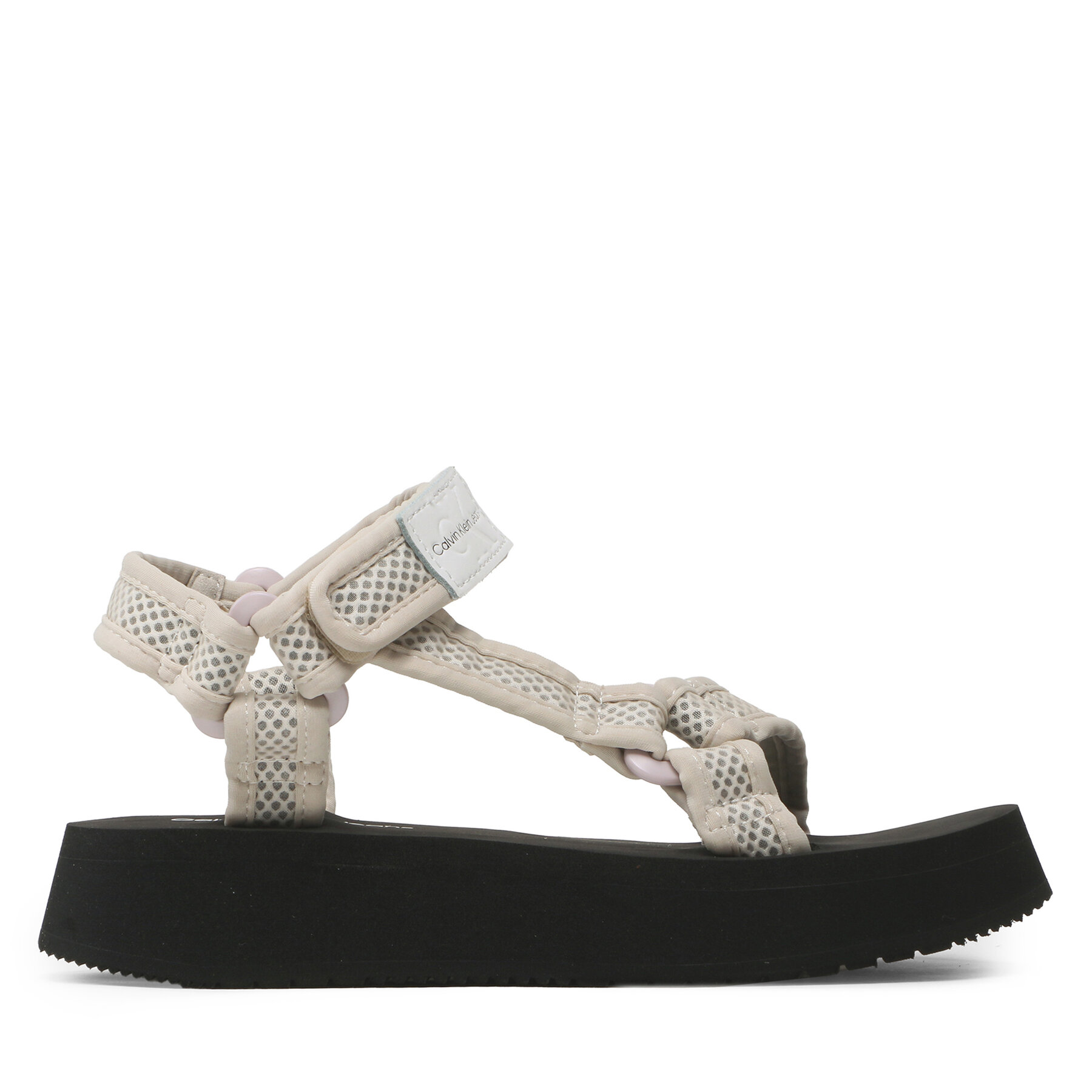 Sandalen Calvin Klein Jeans Prefresato Sandal Webbing Mesh YW0YW00969 Beige von Calvin Klein Jeans