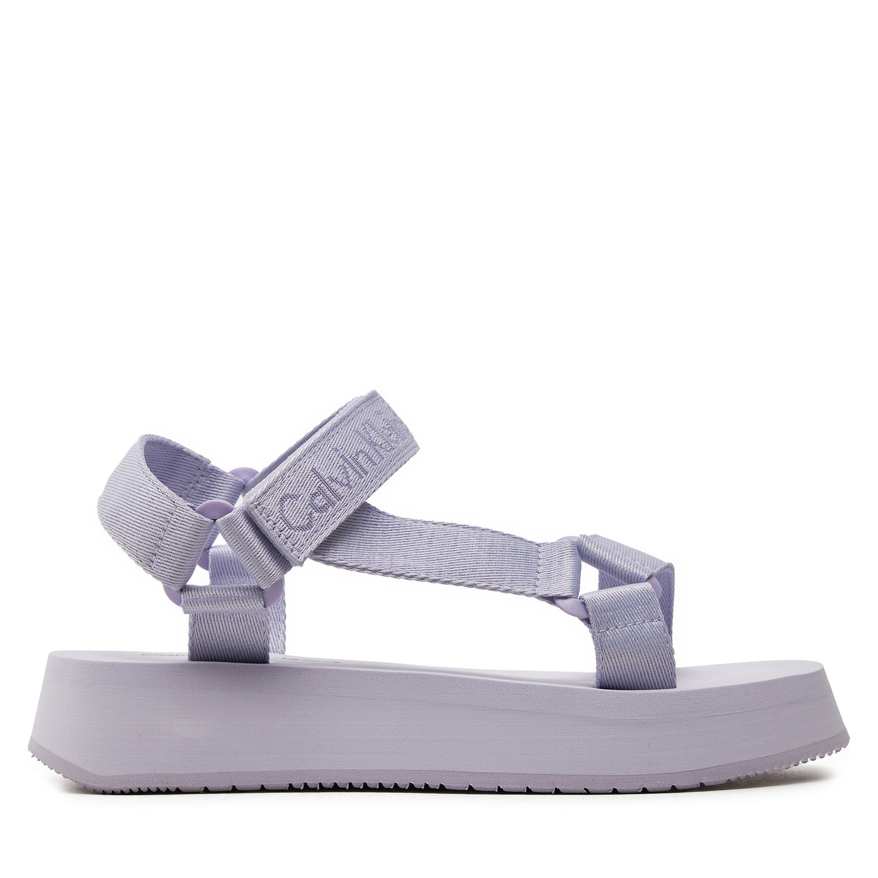 Sandalen Calvin Klein Jeans Sandal Velcro Webbing In Mtl YW0YW01480 Violett von Calvin Klein Jeans