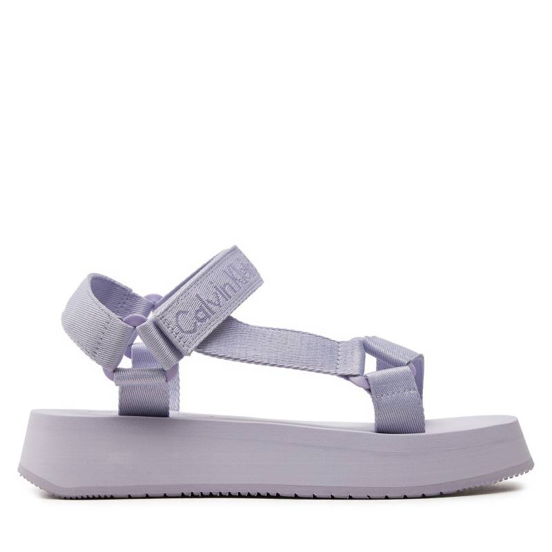 Sandalen Calvin Klein Jeans Sandal Velcro Webbing In Mtl YW0YW01480 Violett von Calvin Klein Jeans