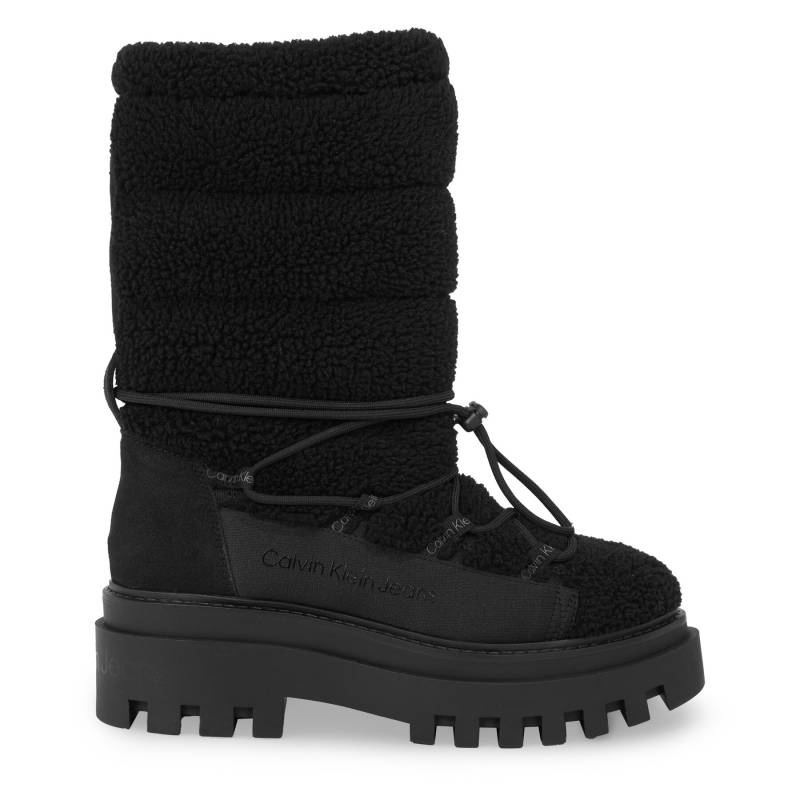 Schneeschuhe Calvin Klein Jeans Flatform Snow Boot Sherpa Wn YW0YW01195 Schwarz von Calvin Klein Jeans