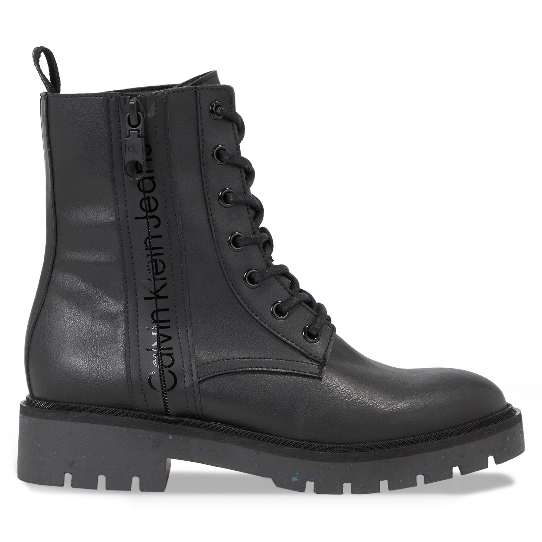 Schnürstiefeletten Calvin Klein Jeans Combat Mid Laceup Boot Wn YW0YW01255 Schwarz von Calvin Klein Jeans