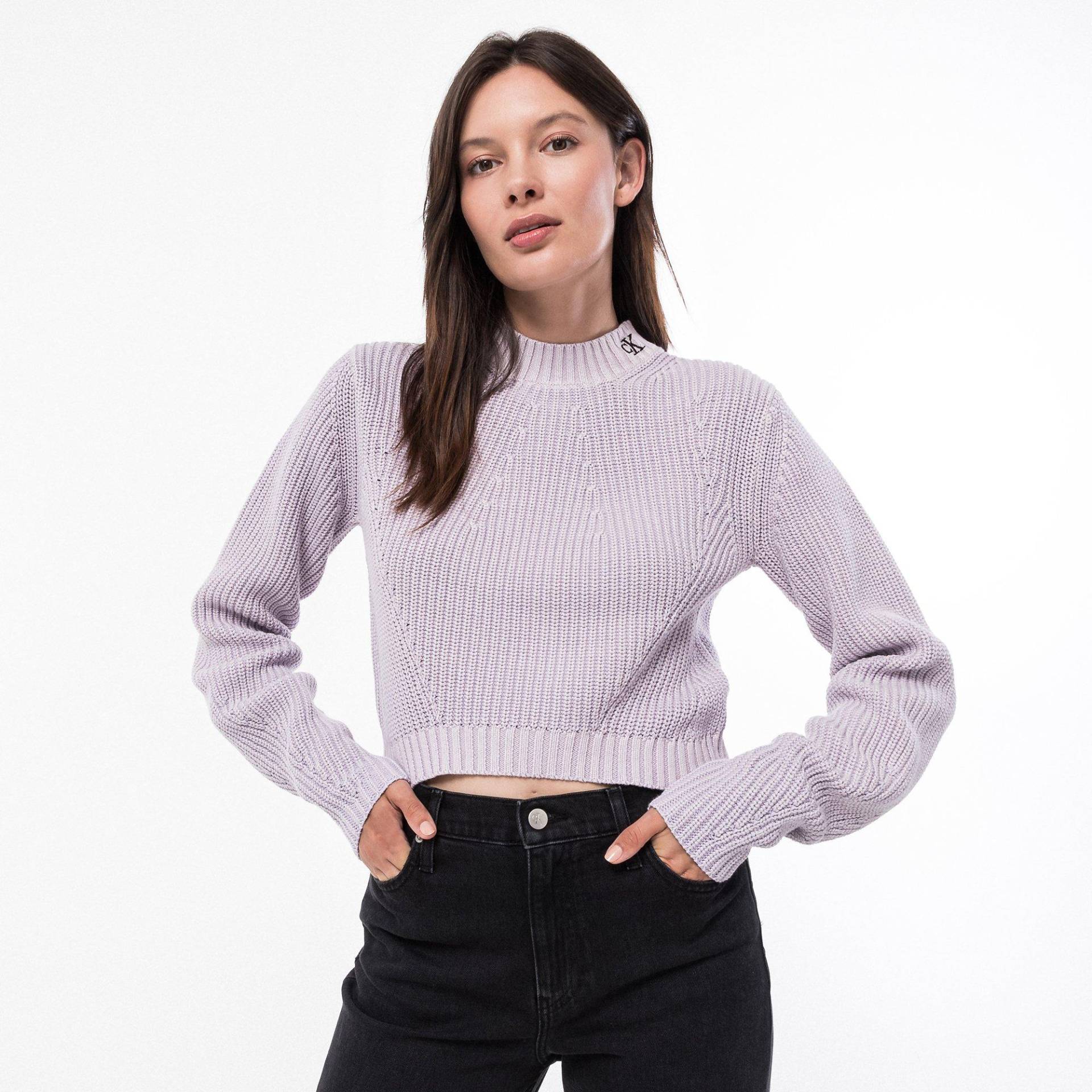 Pullover, Stehkragen, Langarm Damen Lila S von Calvin Klein Jeans