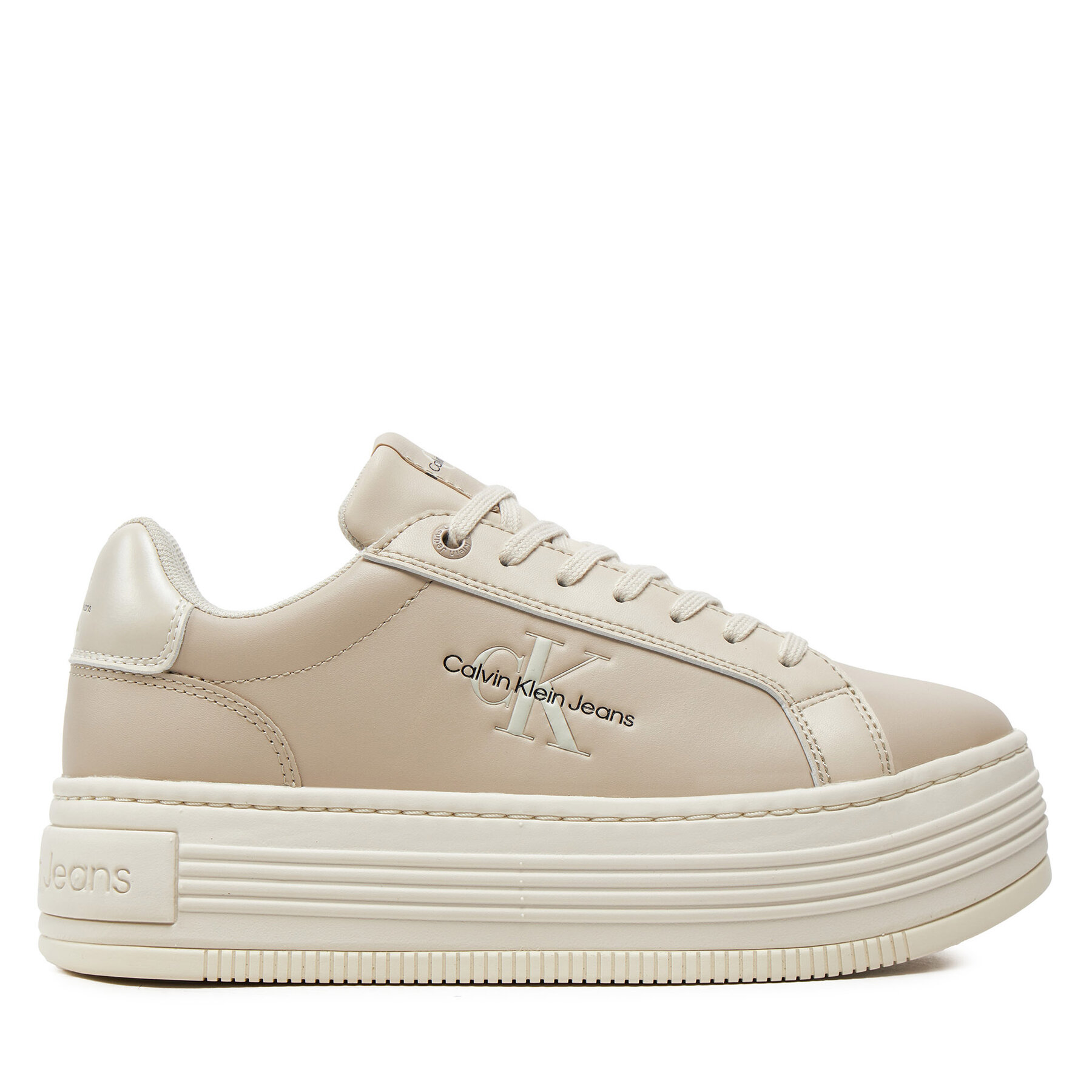 Sneakers Calvin Klein Jeans Bold Platf Low Lace Lth Ml Mtl YW0YW01516 Beige von Calvin Klein Jeans