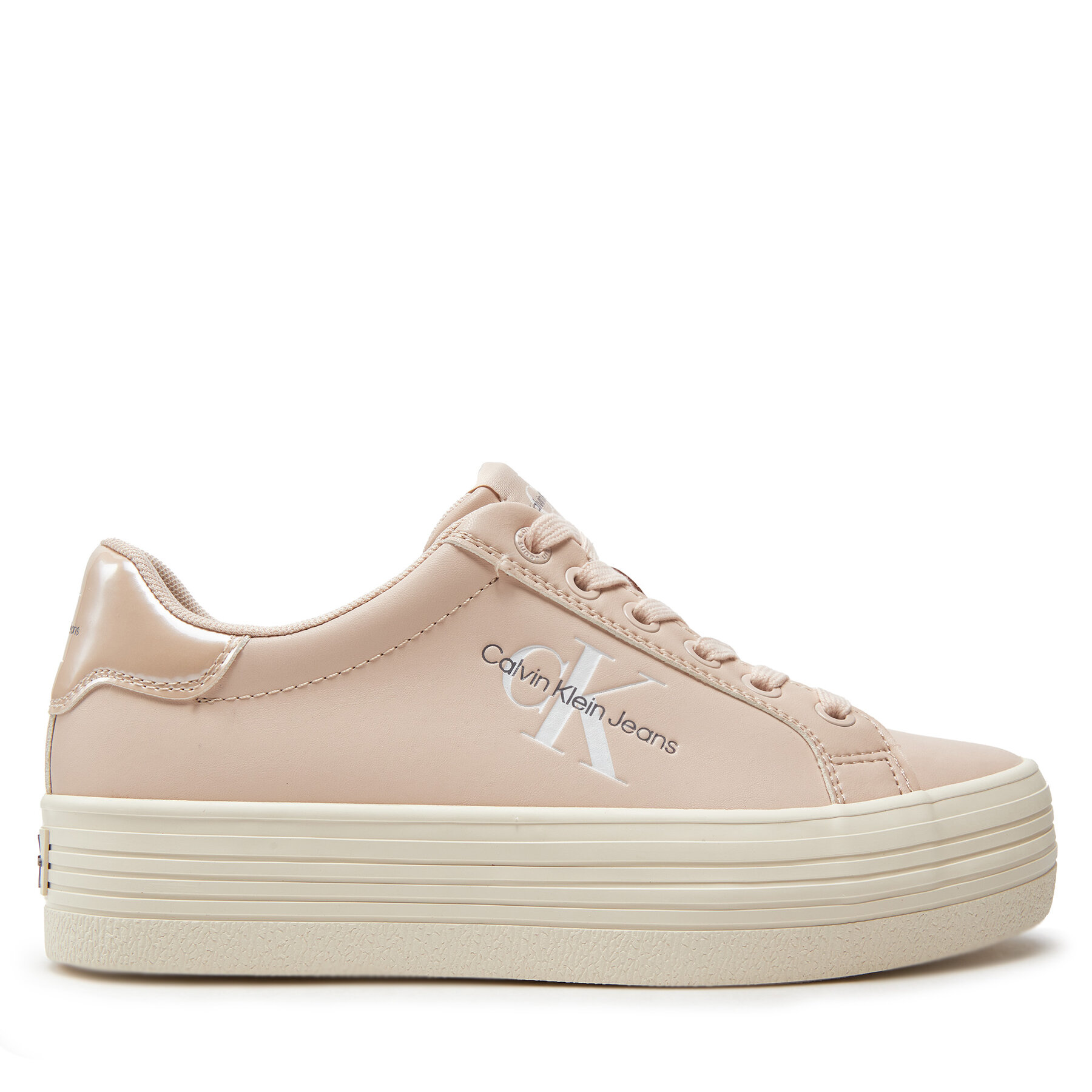 Sneakers Calvin Klein Jeans Bold Vulc Flatf Lace Lth Met YW0YW01393 Beige von Calvin Klein Jeans