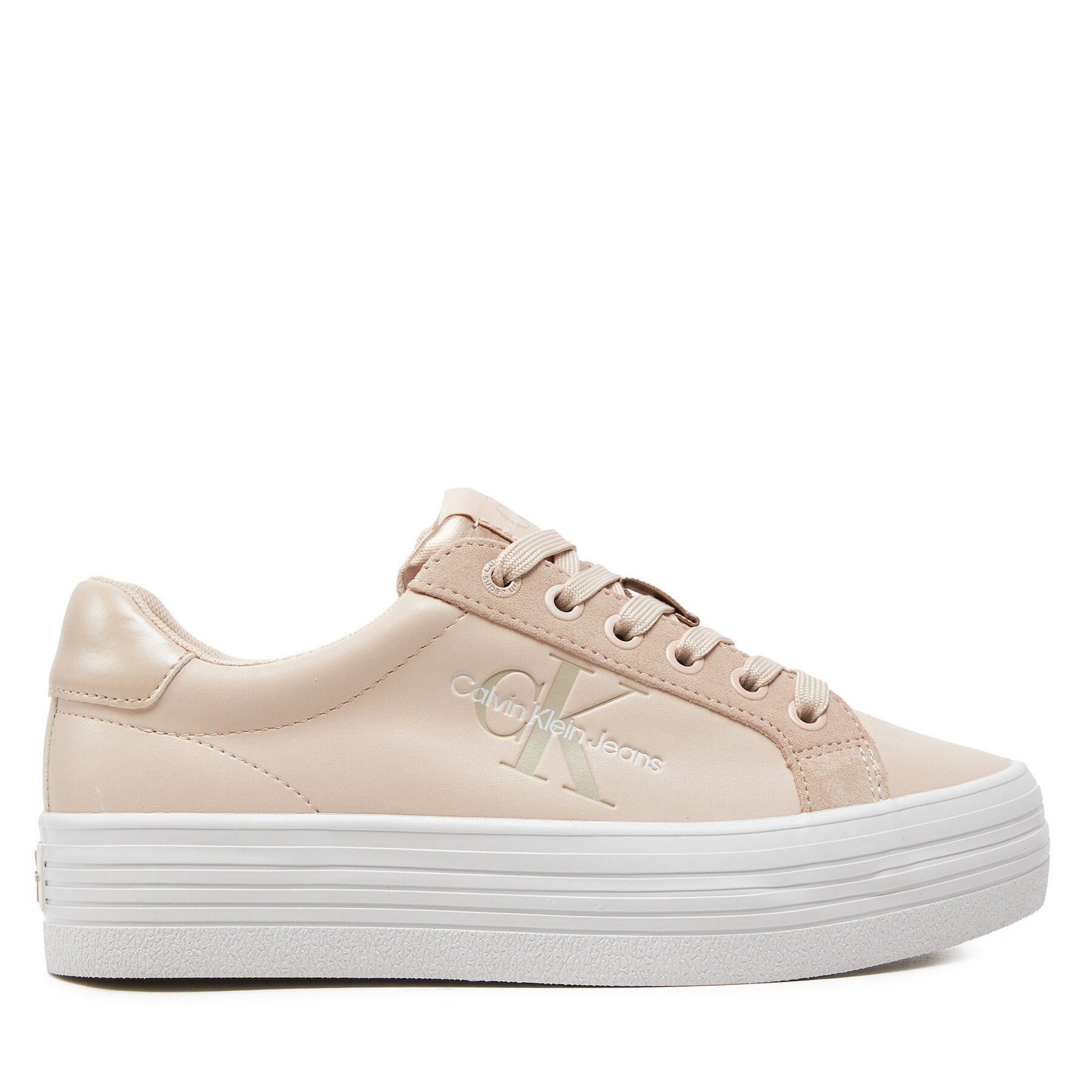 Sneakers Calvin Klein Jeans Bold Vulc Flatf Low Mix Ml Mtr YW0YW01492 Beige von Calvin Klein Jeans