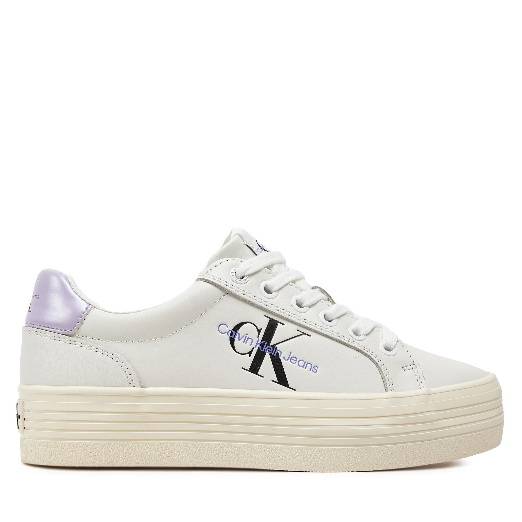 Sneakers Calvin Klein Jeans Vulc Flatform Laceup Lth YW0YW01474 Weiß von Calvin Klein Jeans