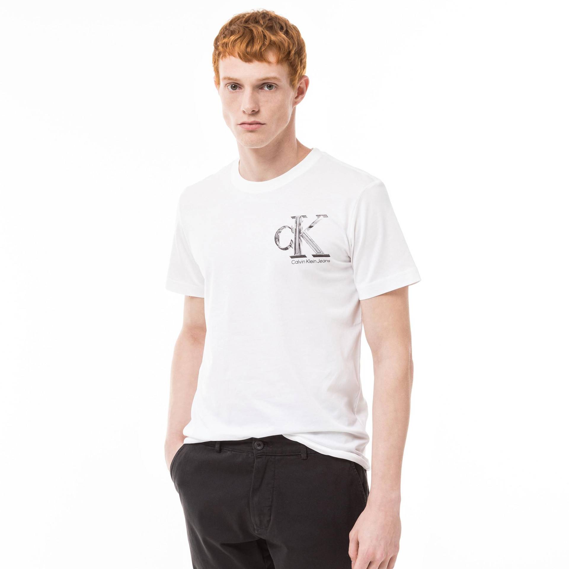 T-shirt Herren Weiss S von Calvin Klein Jeans