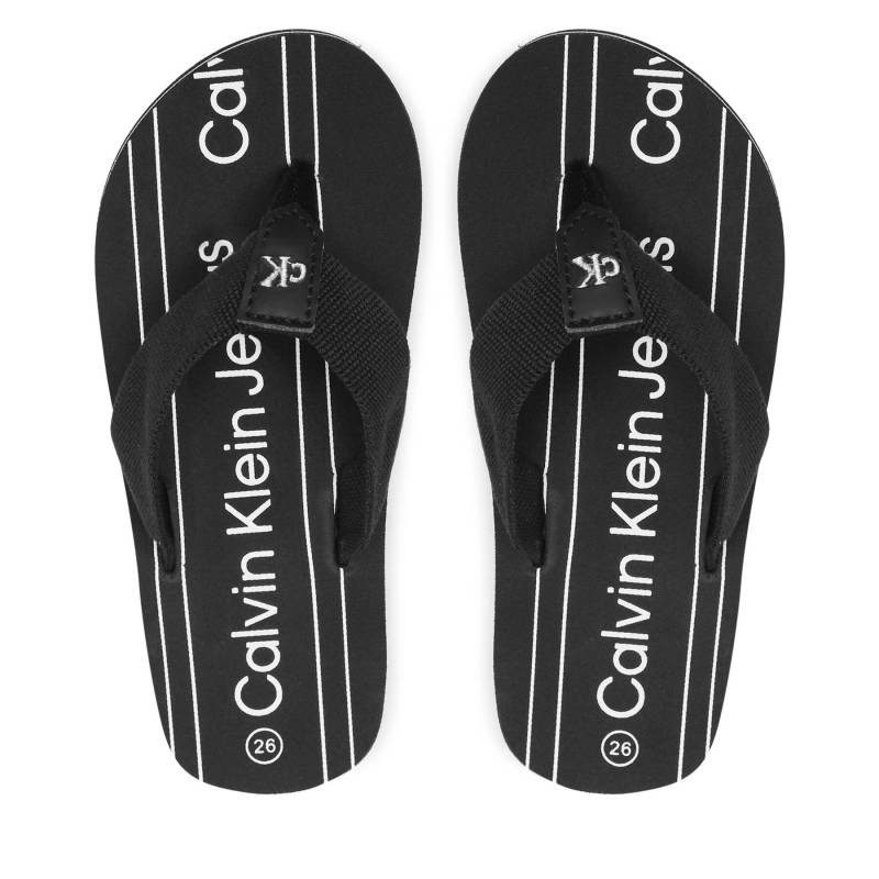 Zehentrenner Calvin Klein Jeans Logo Flip Flop V3X8-80624-0058 M Schwarz von Calvin Klein Jeans