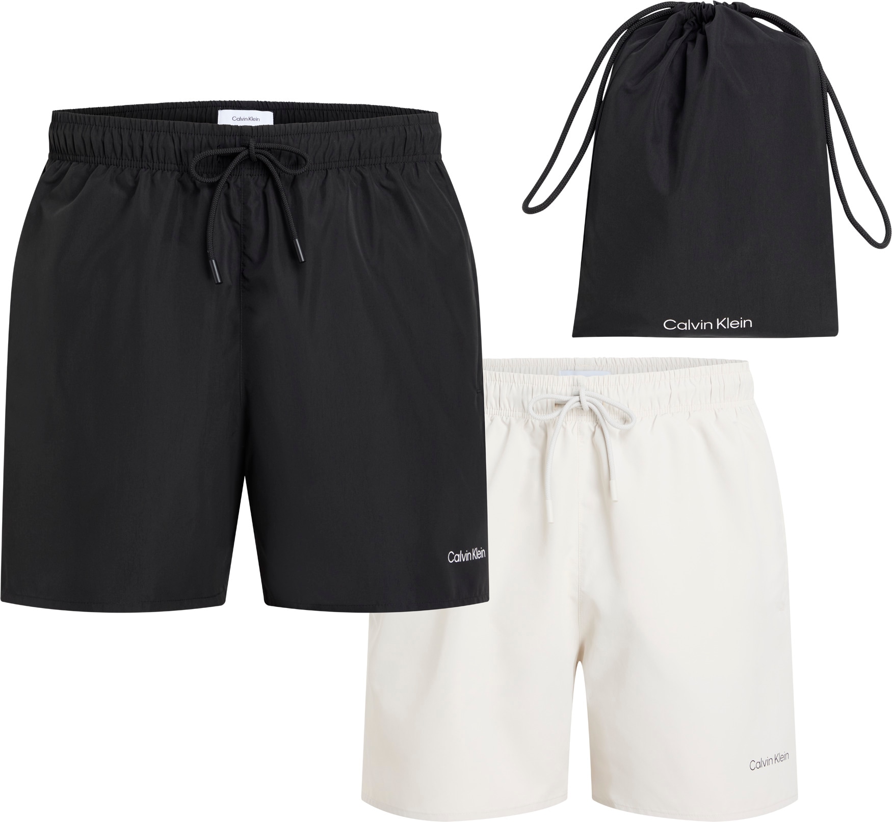 Calvin Klein Swimwear Badeshorts, (Packung, 2 St., 2er-Pack), mit Logo von Calvin Klein Swimwear