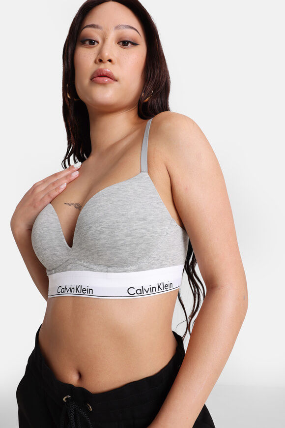 Calvin Klein Underwear Push-Up Plunge-BH | Grey Heather | Damen  | 38 von Calvin Klein Underwear