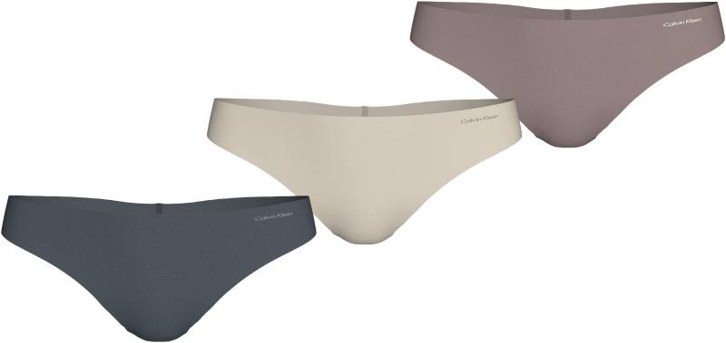 Calvin Klein Underwear String »3 PACK THONG (MID-RISE)«, (Packung, 3 St., 3er-Pack), mit Logo-Print von Calvin Klein Underwear