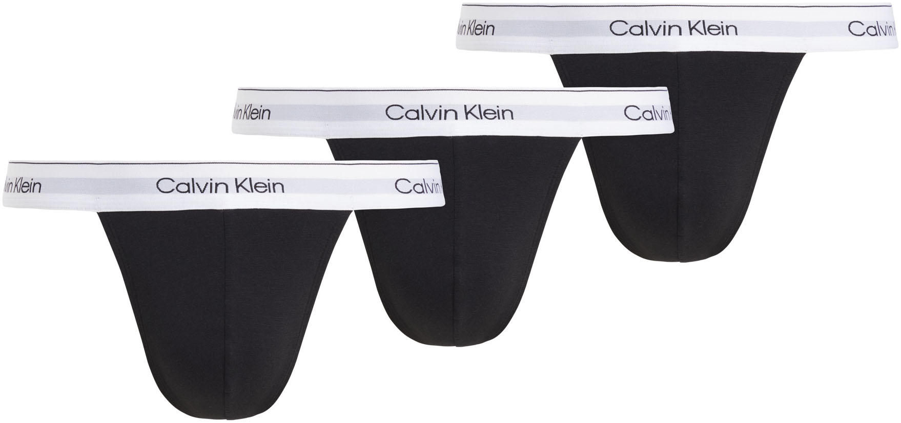 Calvin Klein Underwear String »THONG 3PK«, (Packung, 3 St.), mit Logo-Elastikbund (3 Stück) von Calvin Klein Underwear