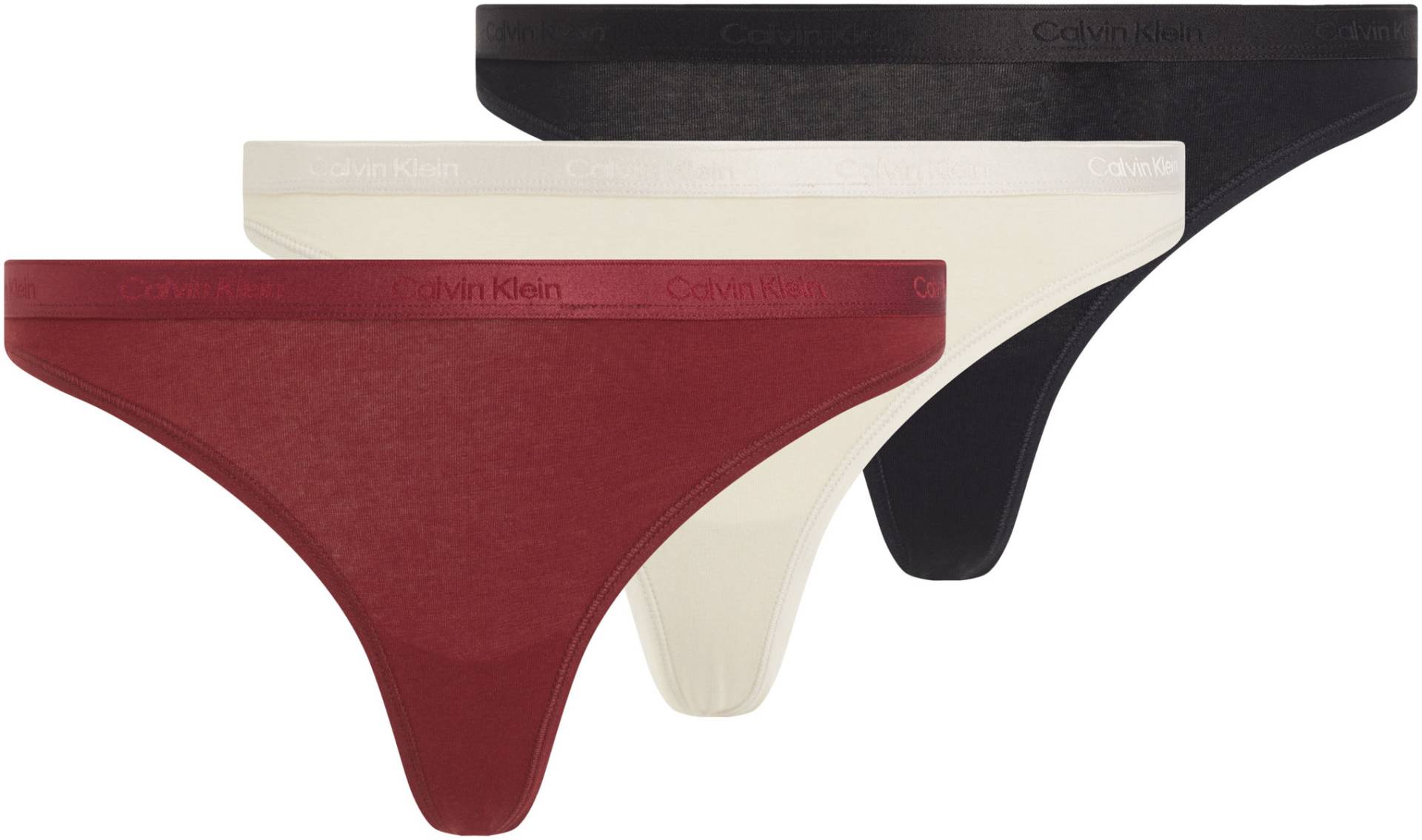 Calvin Klein Underwear Stringtanga »THONG 3PK«, (Packung, 3 St., 3er-Pack), mit Elastik-Logobund von Calvin Klein Underwear