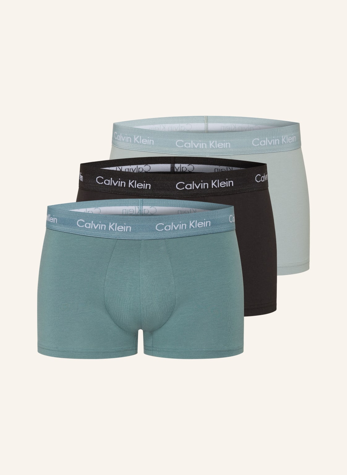 Calvin Klein 3er-Pack Boxershorts Cotton Stretch gruen von Calvin Klein