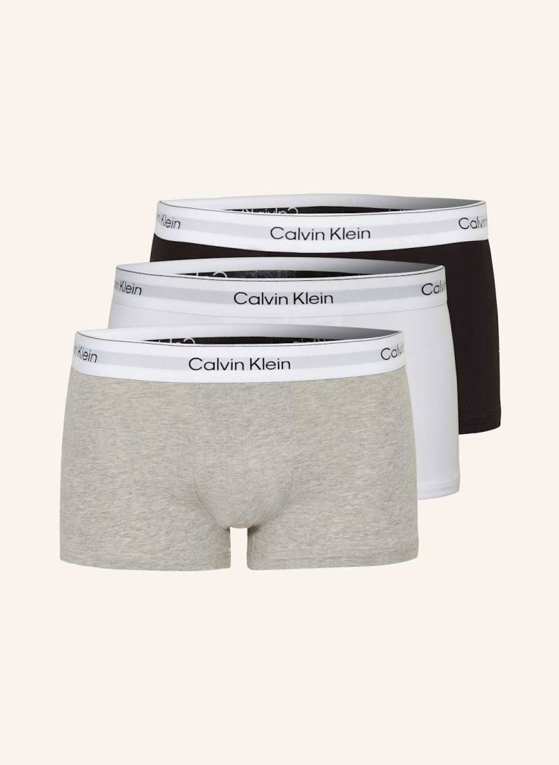 Calvin Klein 3er-Pack Boxershorts Icon Cotton Stretch Low Rise grau von Calvin Klein