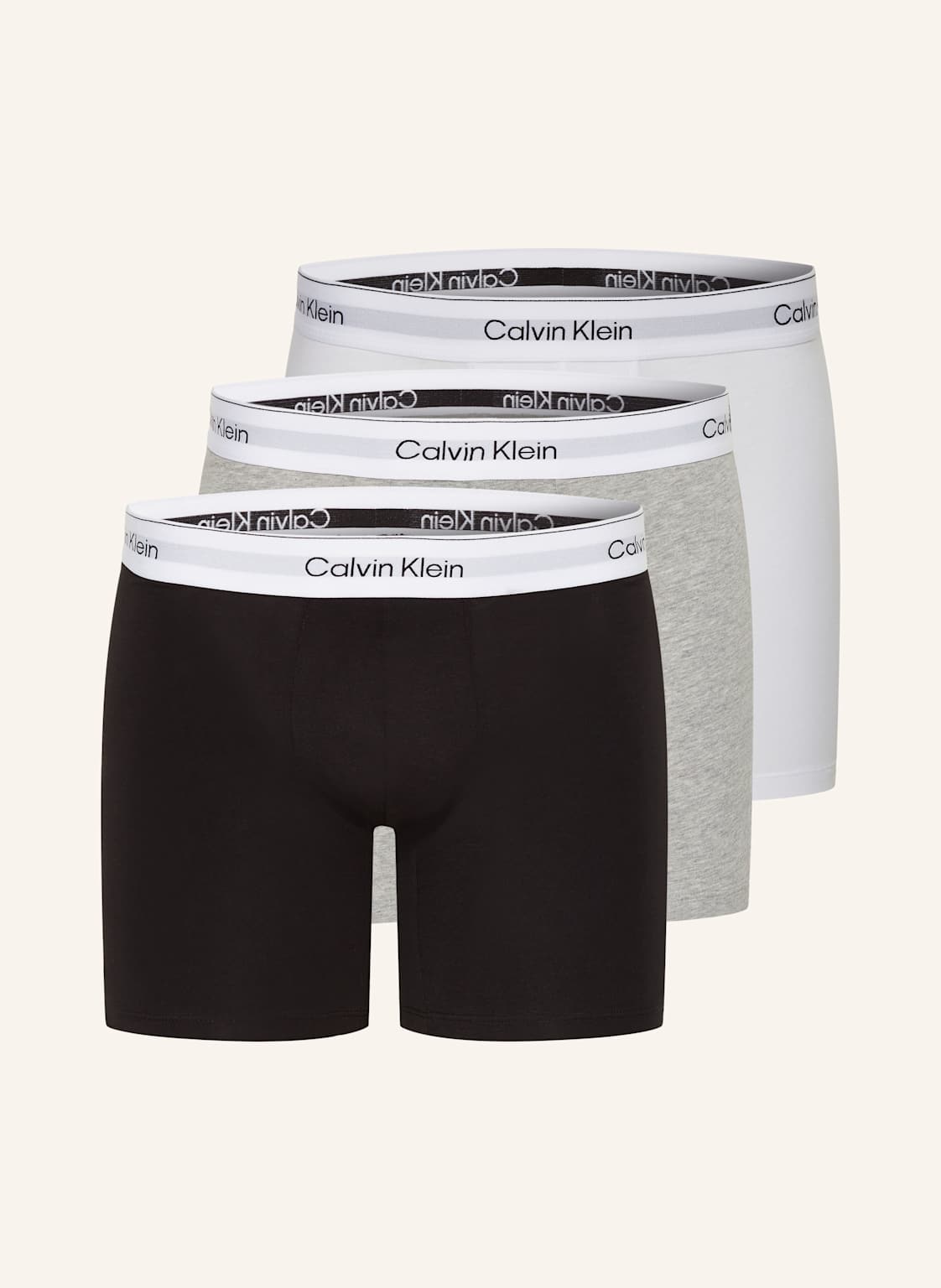 Calvin Klein 3er-Pack Boxershorts Icon Cotton Stretch grau von Calvin Klein