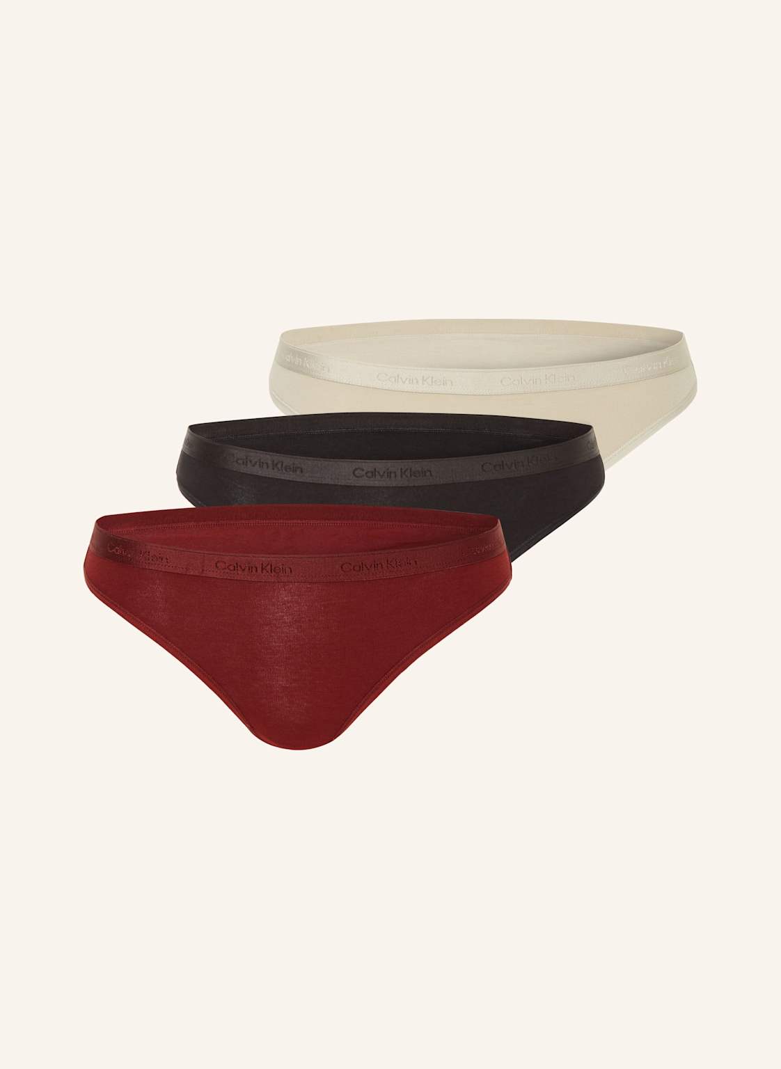 Calvin Klein 3er-Pack Slips Modern Logo rot von Calvin Klein