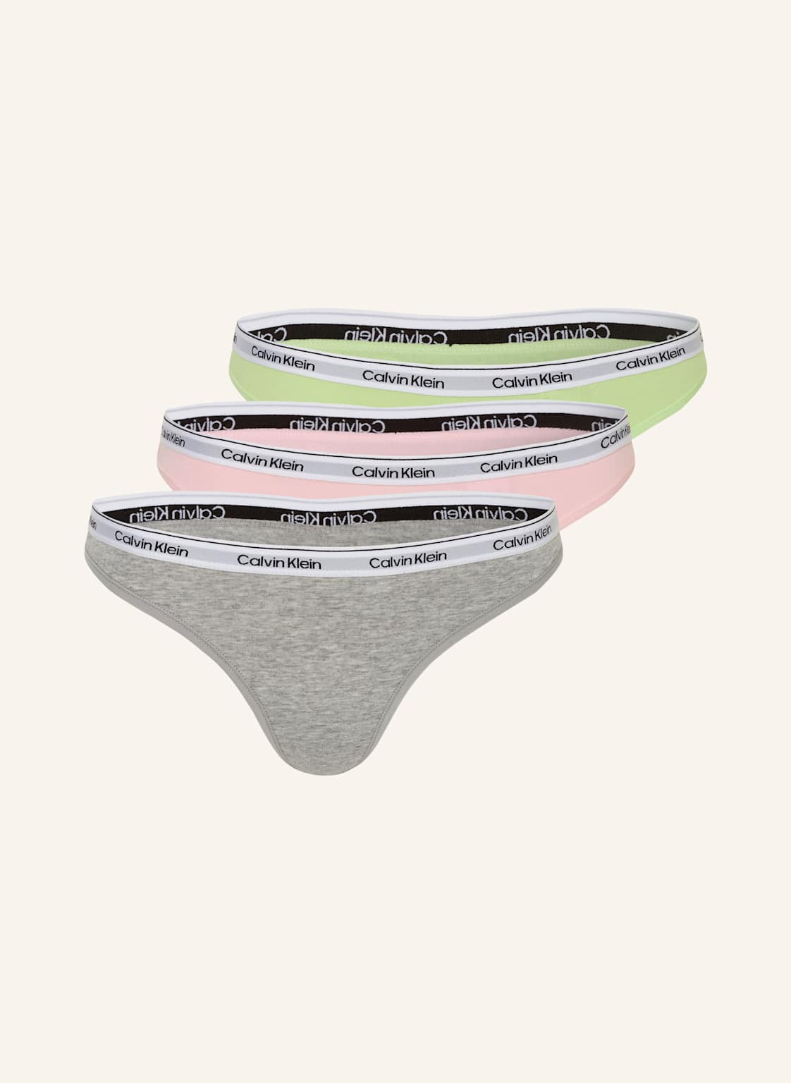 Calvin Klein 3er-Pack Strings Modern Logo gruen von Calvin Klein
