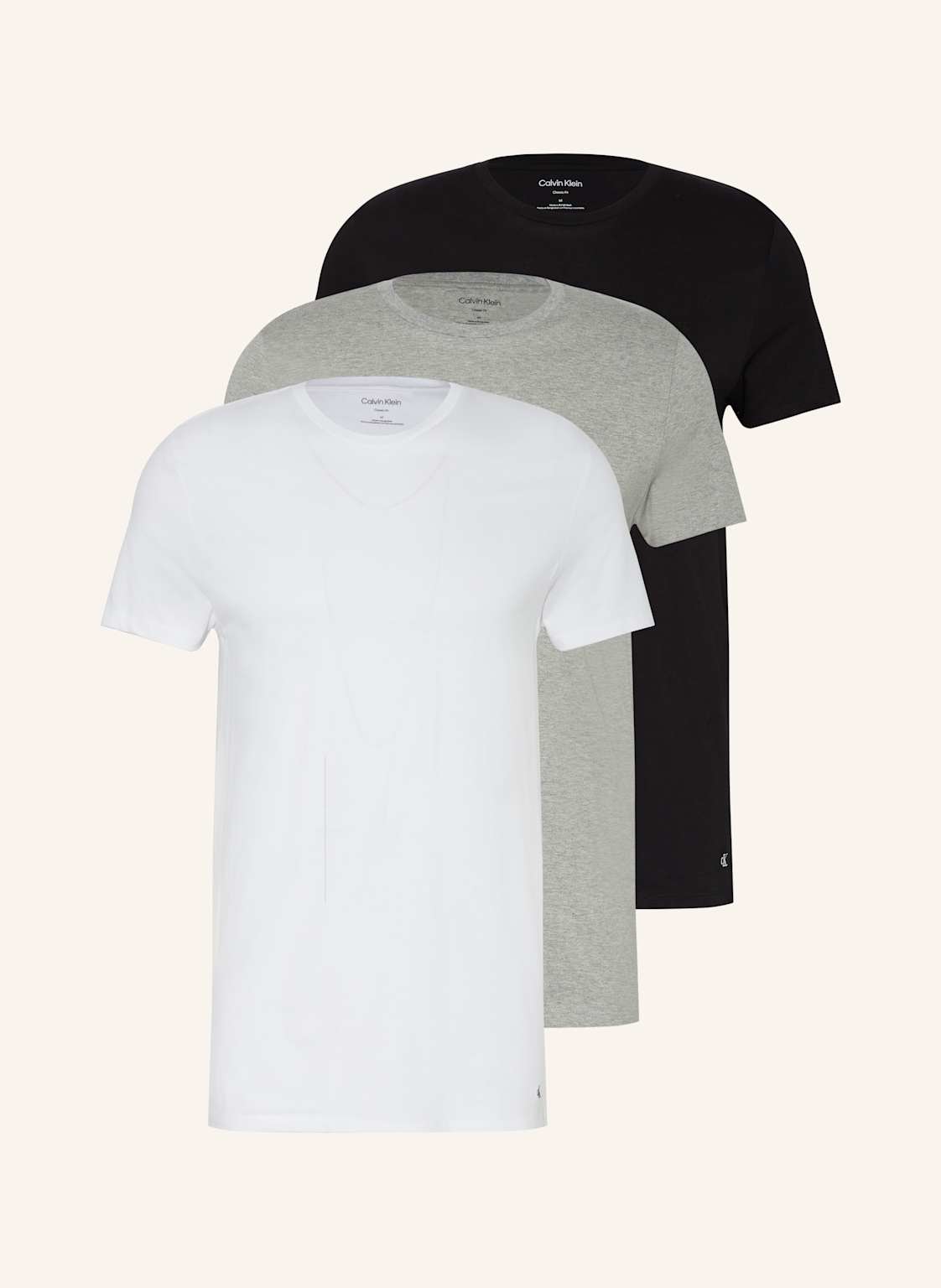 Calvin Klein 3er-Pack T-Shirts 100% Cotton grau von Calvin Klein