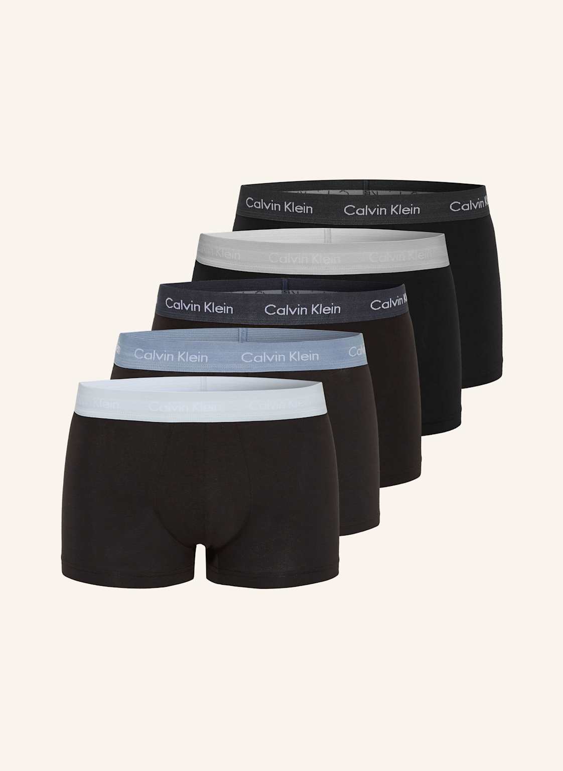 Calvin Klein 5er-Pack Boxershorts Cotton Stretch Low Rise schwarz von Calvin Klein