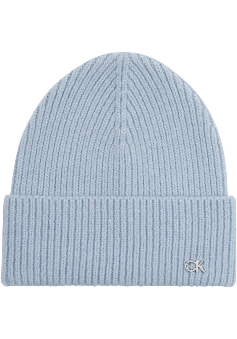 Calvin Klein Beanie »CK METAL CHUNKY RIB BEANIE«, mit Logozeichen von Calvin Klein