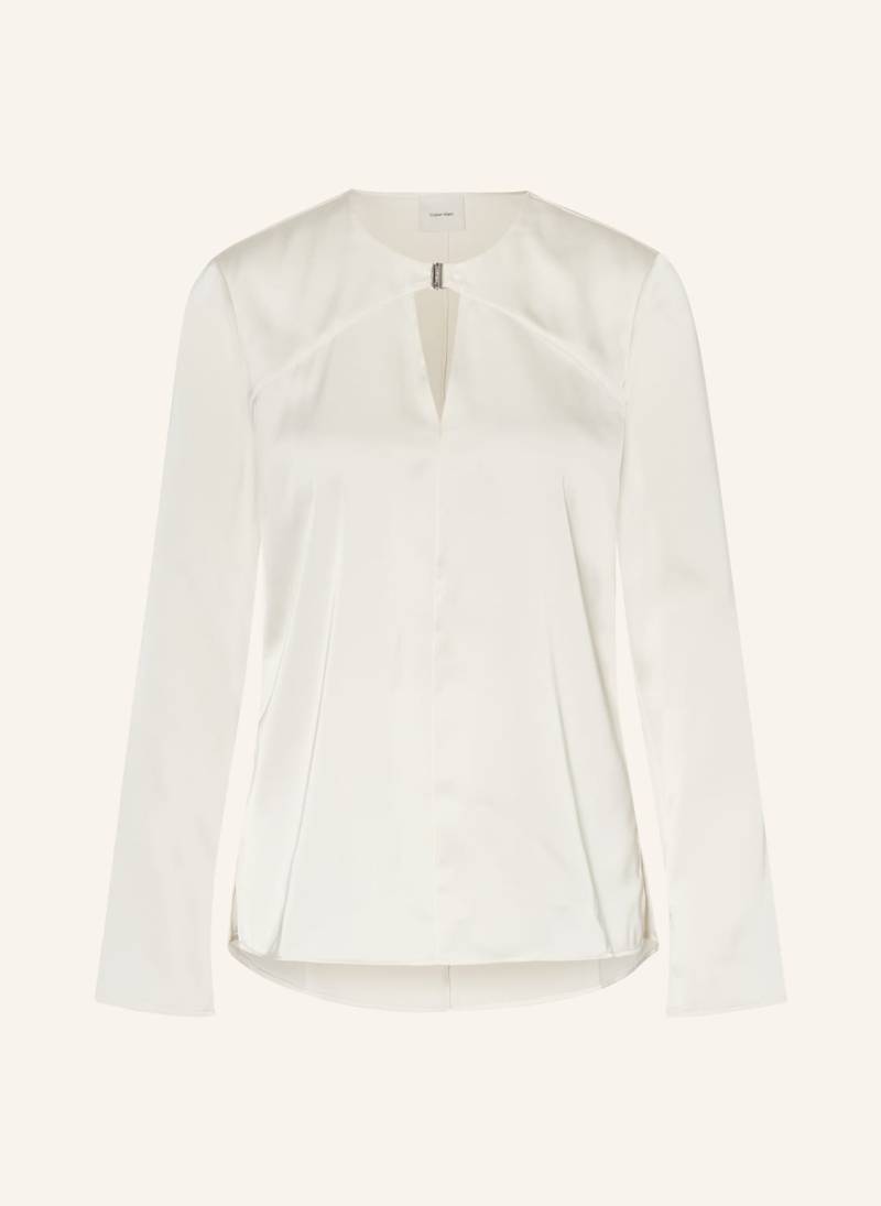 Calvin Klein Blusenshirt Aus Satin Mit Cut-Out weiss von Calvin Klein