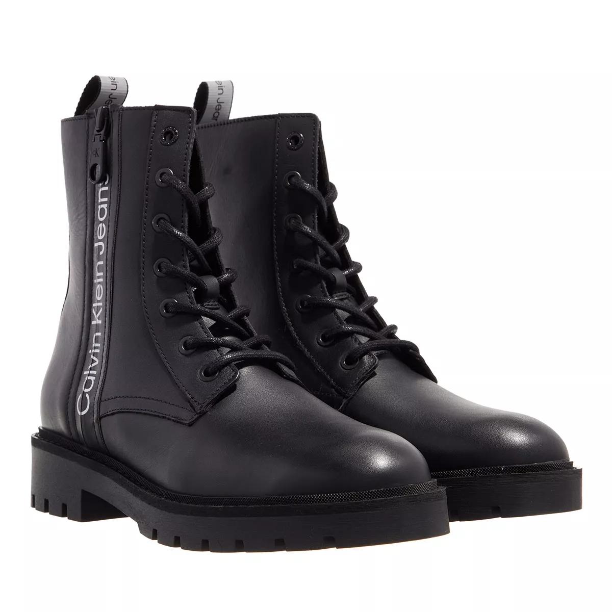 Calvin Klein Boots & Stiefeletten - Combat Mid Laceup Boot Zip Wn - Gr. 40 (EU) - in Schwarz - für Damen von Calvin Klein