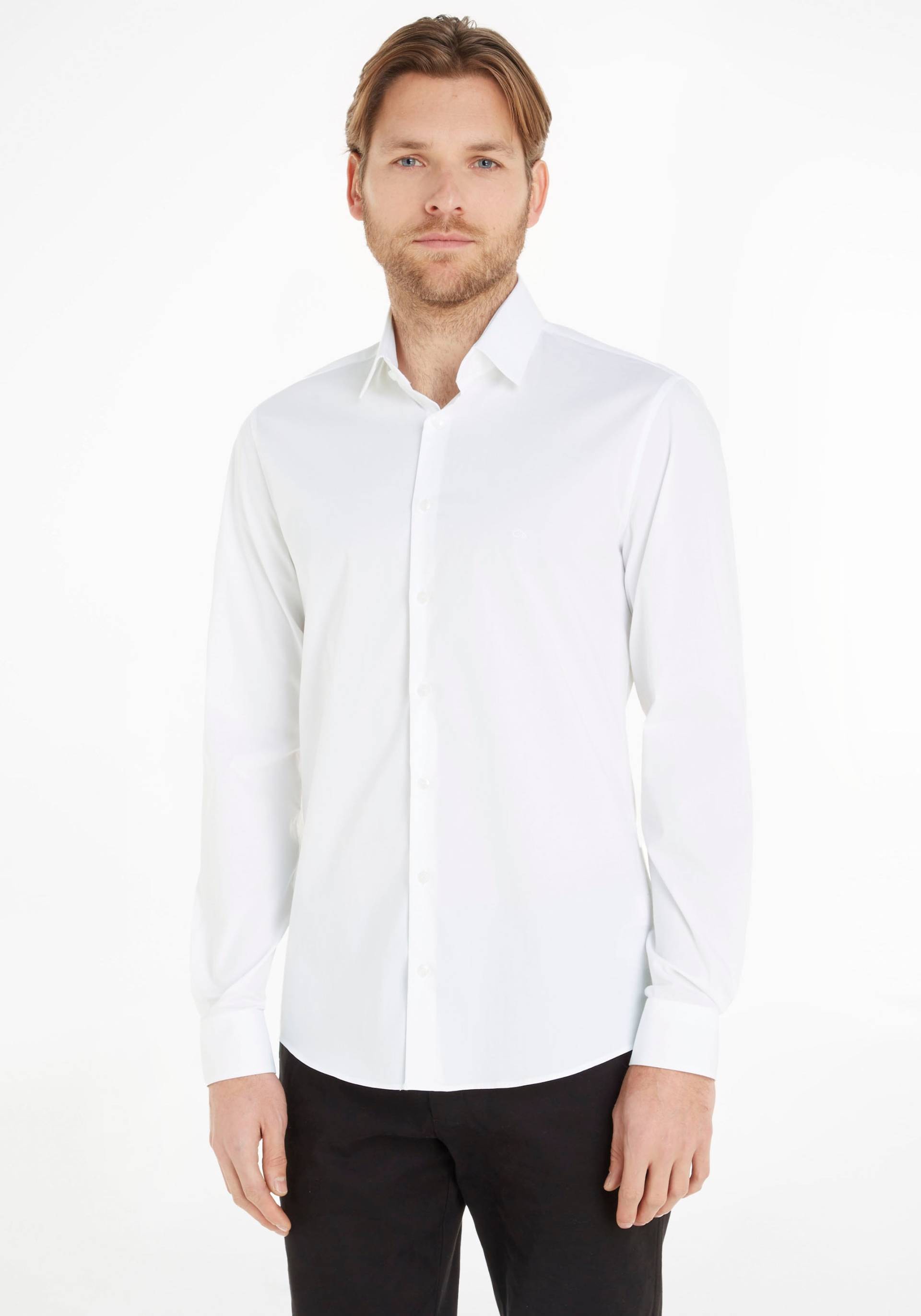 Calvin Klein Businesshemd »POPLIN STRETCH SLIM SHIRT«, mit Kentkragen von Calvin Klein