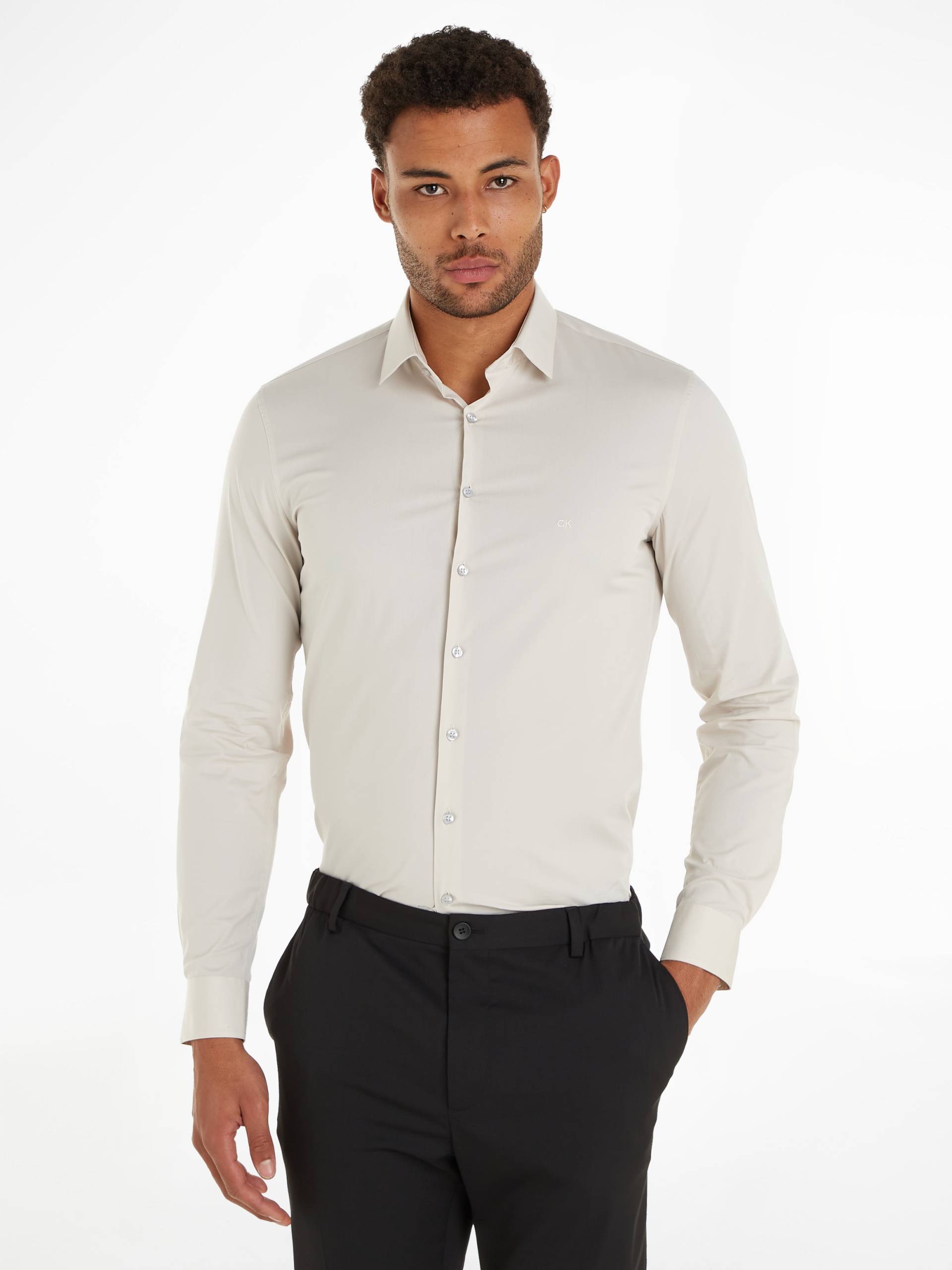 Calvin Klein Businesshemd »POPLIN STRETCH SLIM SHIRT«, mit Kentkragen von Calvin Klein