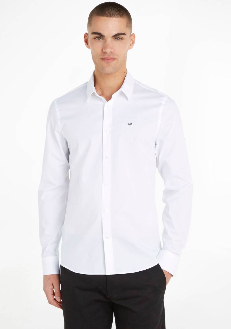 Calvin Klein Businesshemd »STRETCH POPLIN SLIM SHIRT«, mit Calvin Klein Logo auf der Brust von Calvin Klein