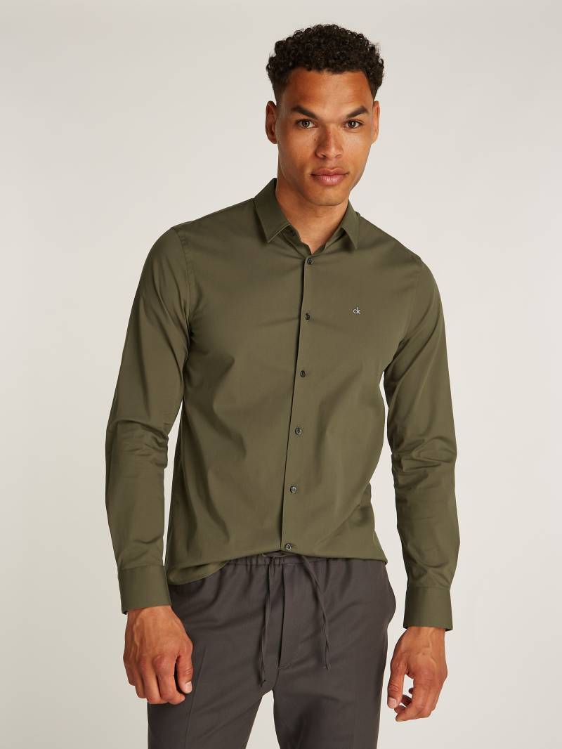 Calvin Klein Businesshemd »STRETCH POPLIN SLIM SHIRT«, mit Calvin Klein Logo auf der Brust von Calvin Klein