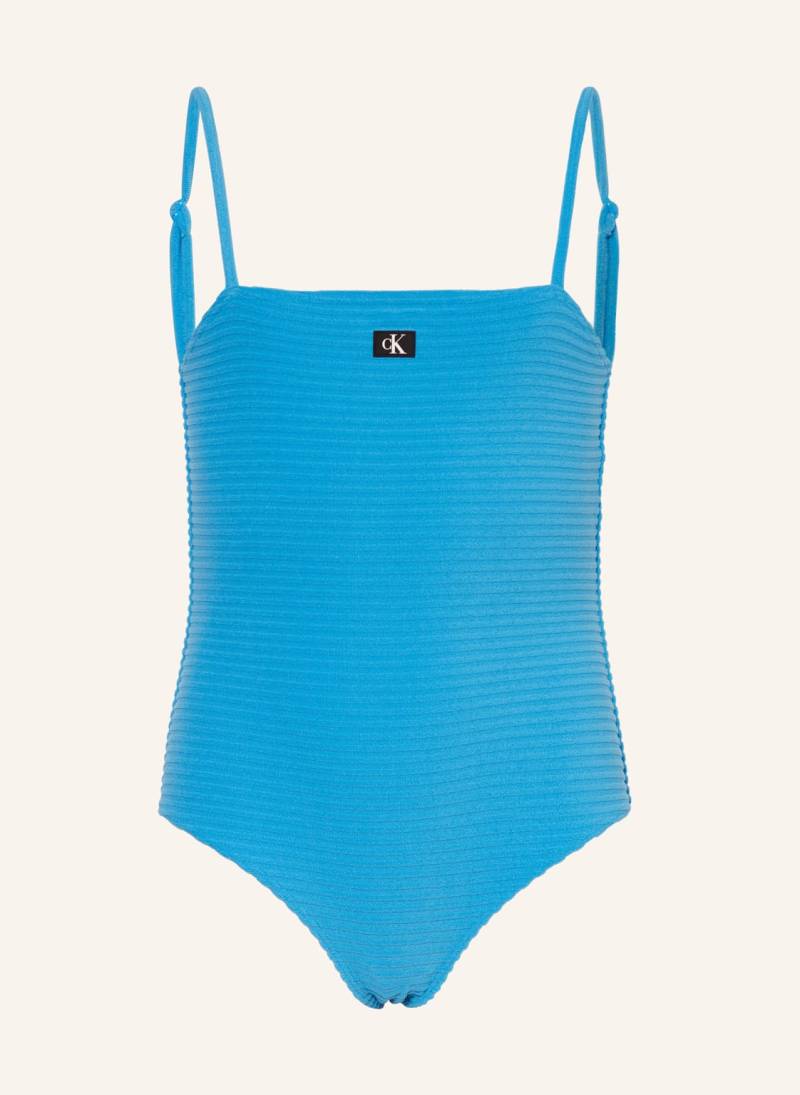 Calvin Klein Frottee-Badeanzug blau von Calvin Klein