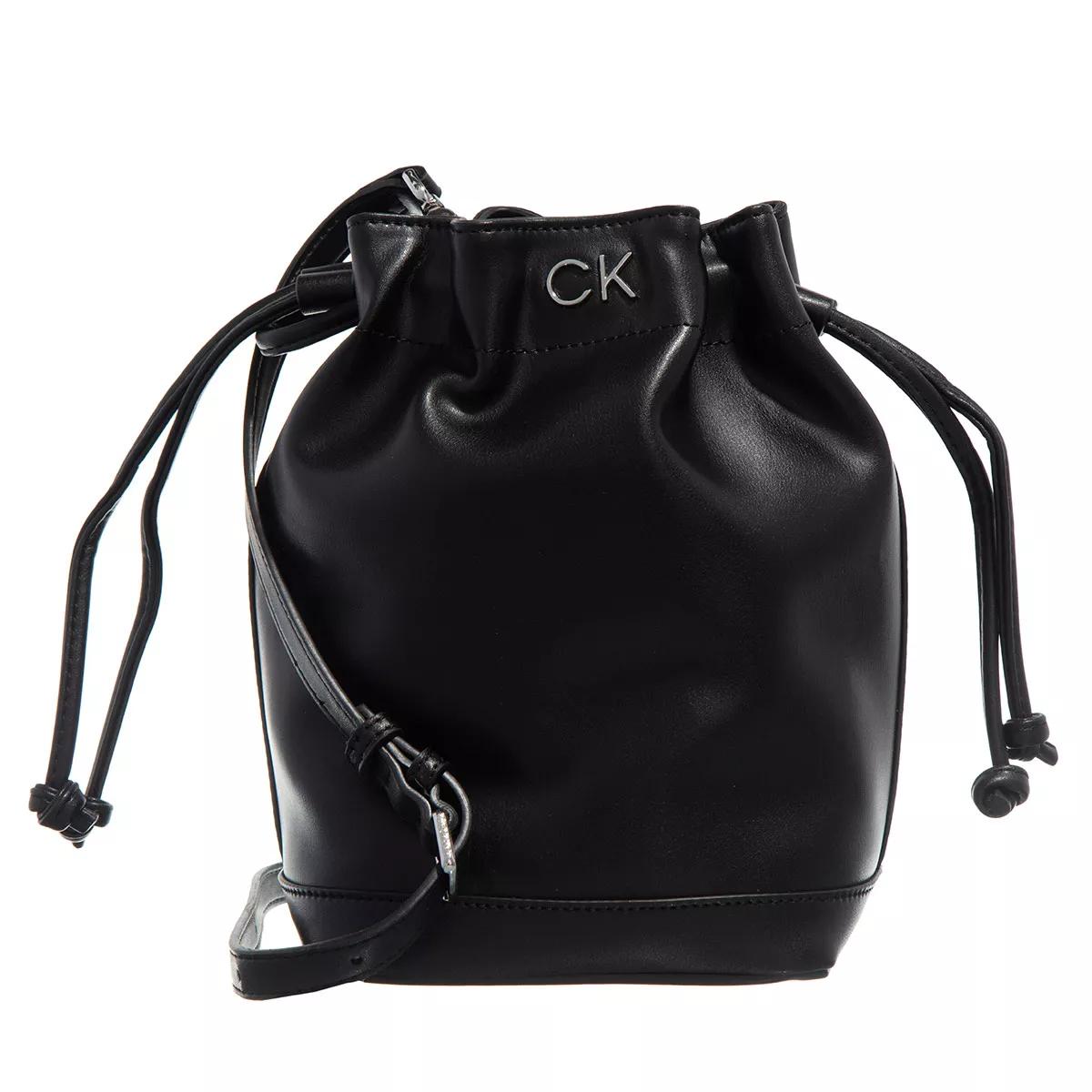 Calvin Klein Handtasche - Re-Lock Drawstring Bag Small - Gr. unisize - in Schwarz - für Damen von Calvin Klein