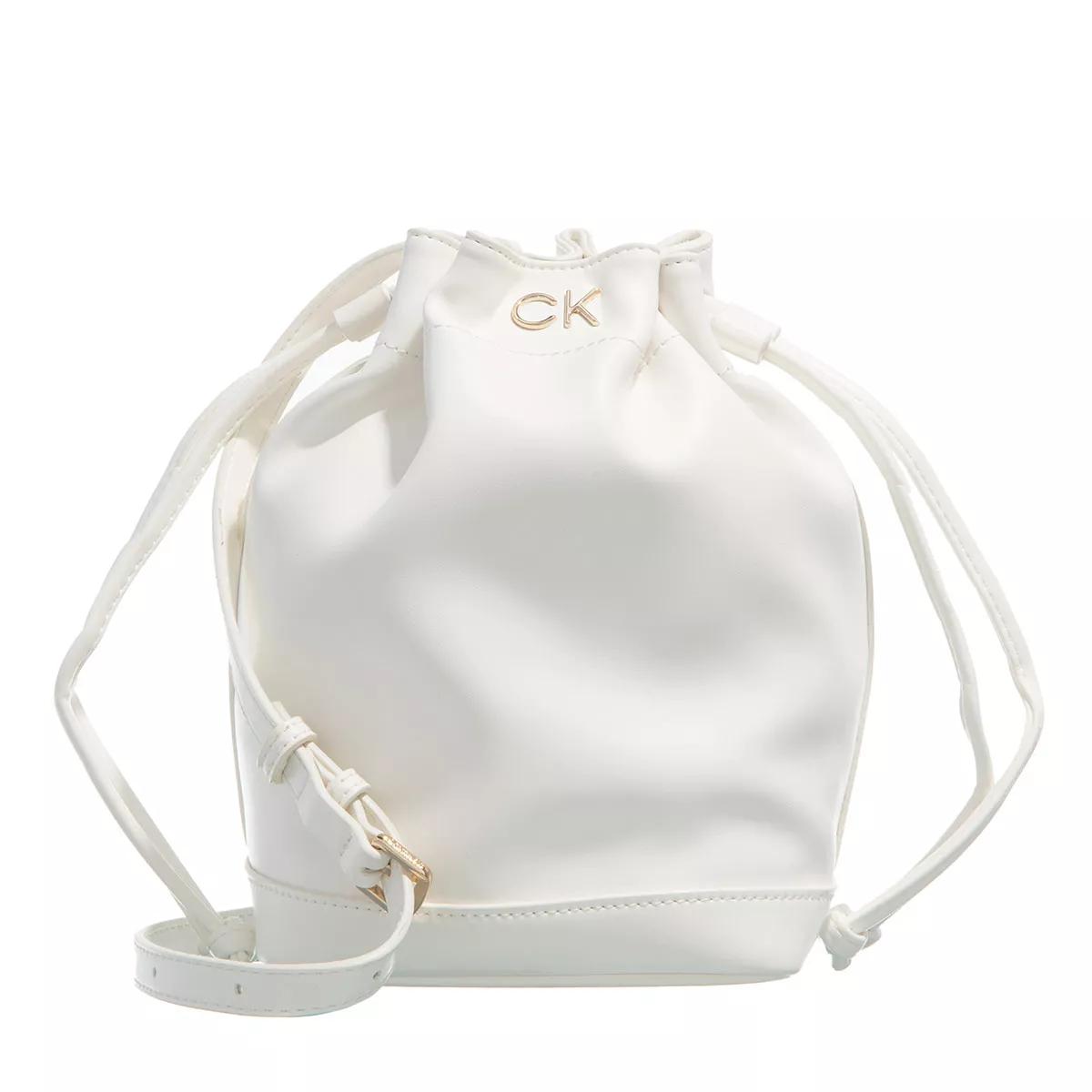 Calvin Klein Handtasche - Re-Lock Drawstring Bag Small - Gr. unisize - in Weiß - für Damen von Calvin Klein