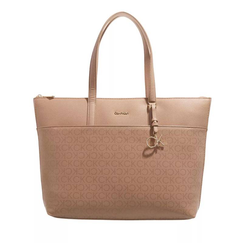 Calvin Klein Henkeltasche - Ck Must Shopper Large Epi Mono - Gr. unisize - in Braun - für Damen von Calvin Klein