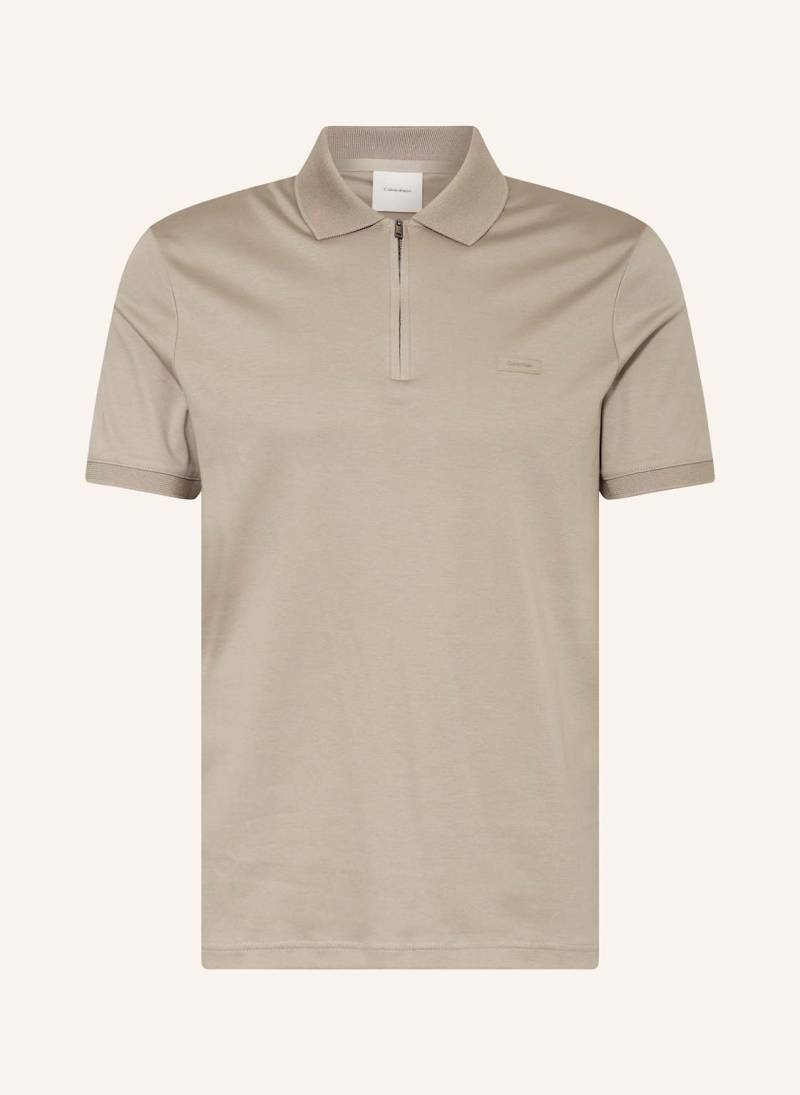 Calvin Klein Jersey-Poloshirt beige von Calvin Klein