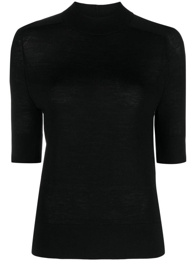 Calvin Klein ribbed-collar wool knitted top - Black von Calvin Klein