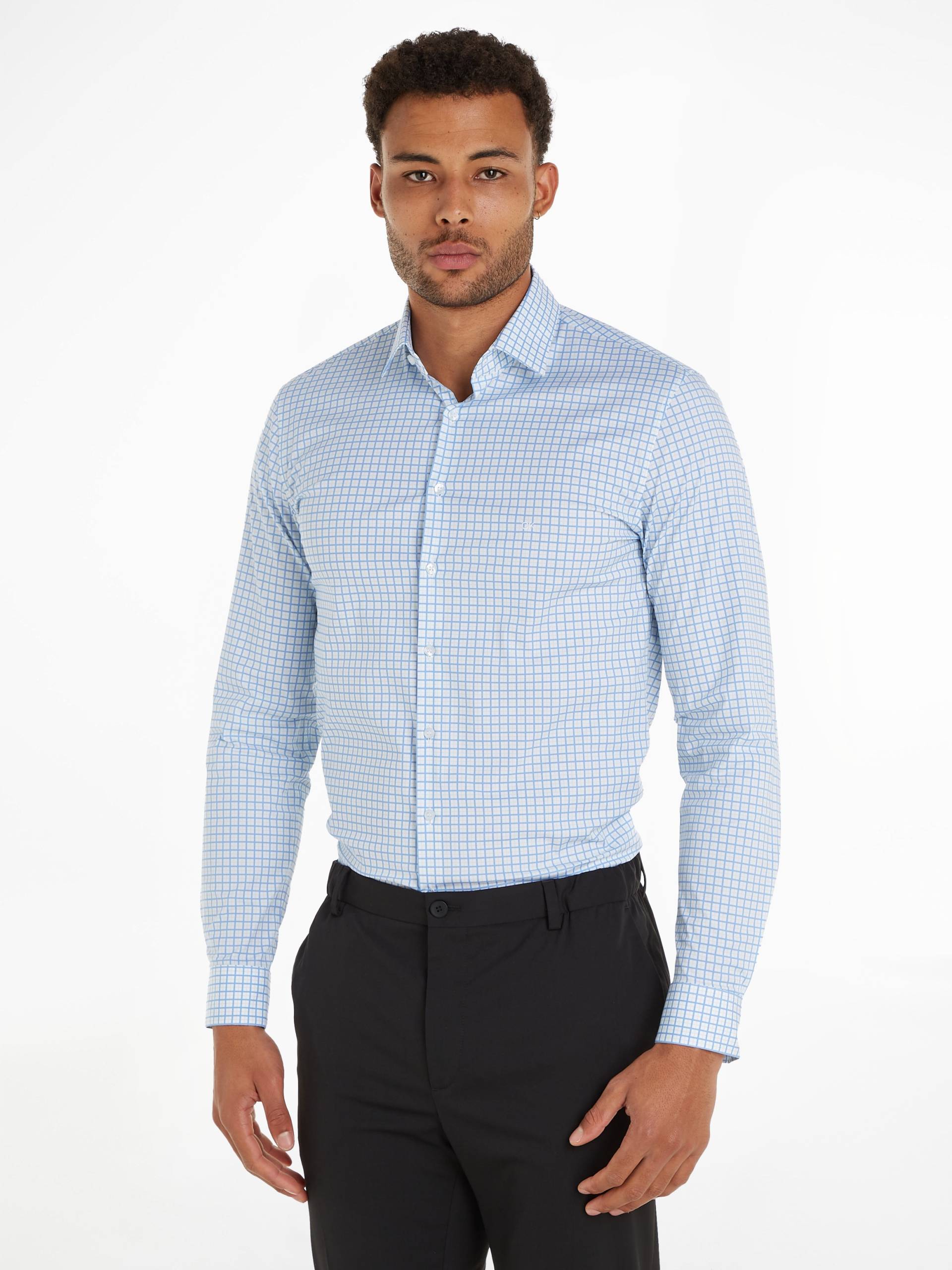 Calvin Klein Langarmhemd »POPLIN CHECK PRINT SLIM SHIRT« von Calvin Klein